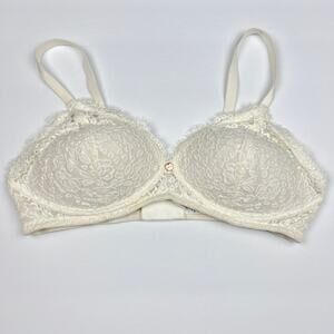 Aerie Bralette Real Power Wireless Padded White Lace Cottage Coquette Angel